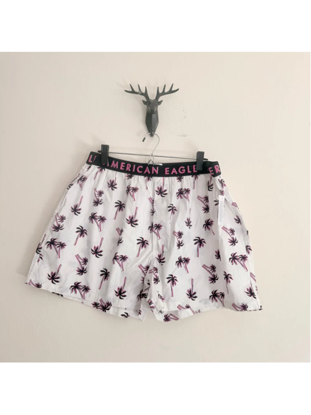 Men's American Eagle Palm Tree Print Boxers XXL White Pink NWT